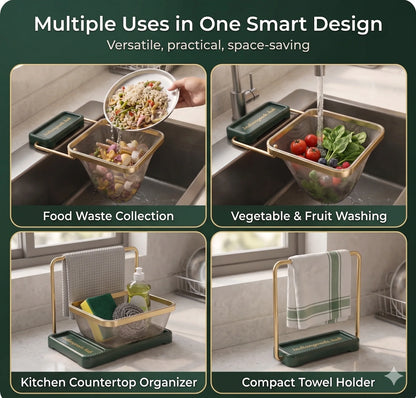 SinkStrainer™– Invisible Strainer Liners | Anti-Bacterial Rack | Elegant for Premium Sinks.