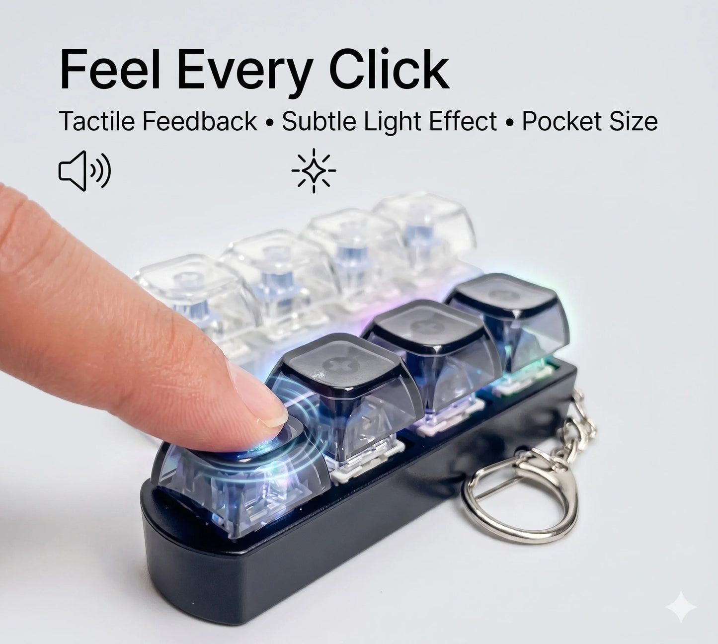 KeyZen™ – Mechanical Fidget Keychain |  Satisfying Click Sensation | Focus & Anxiety Control