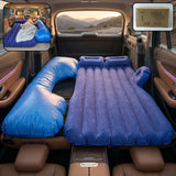 Portable Car Air Mattress Bed Set With Pump  Pillows Inflatable (Blue)