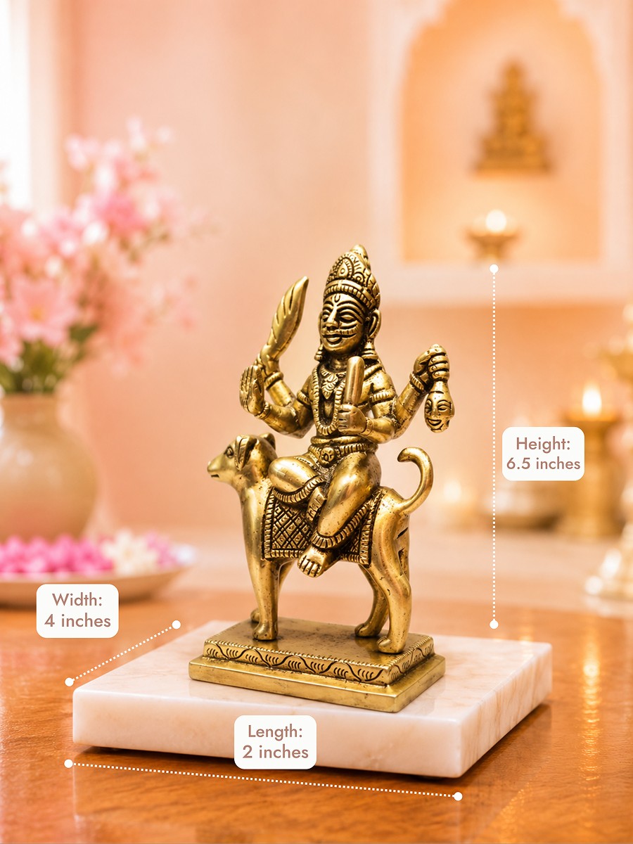 Brass Batuk Bhairav Idol for Home Protection & Dosha Nivarana