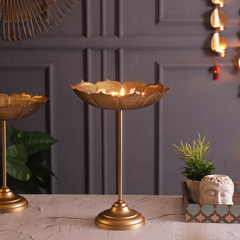 Stunning Gold Urli with Stand