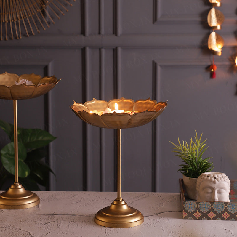 Stunning Gold Urli with Stand