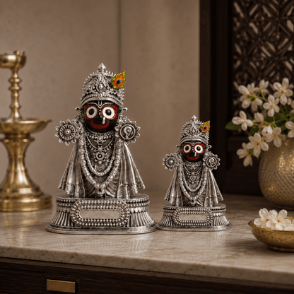Svastika  Rajadhiraj Lord Jagannath Idol (999 Silver Plated)