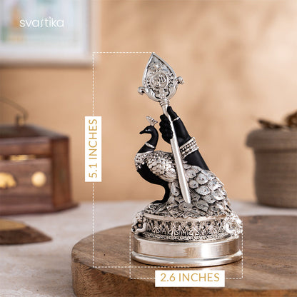 Svastika Vel Mayil Murugan Idol (999 Silver Plated)