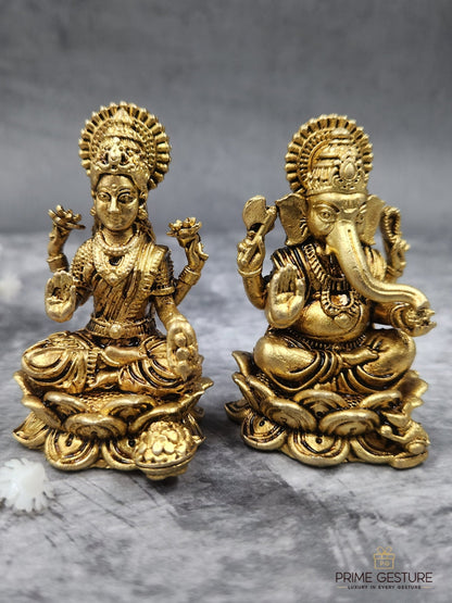 Brass Lakshmi Ganesh Idol Set