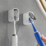 Self Adhesive Dustproof Toothbrush Holder  Space-saving Wall Mount