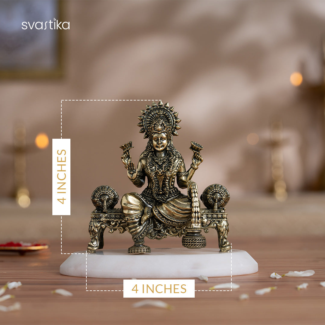 Brass Laxmi Ganesh Saraswati Murti Set (4 Inch)