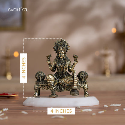 Brass Laxmi Ganesh Saraswati Murti Set (4 Inch)