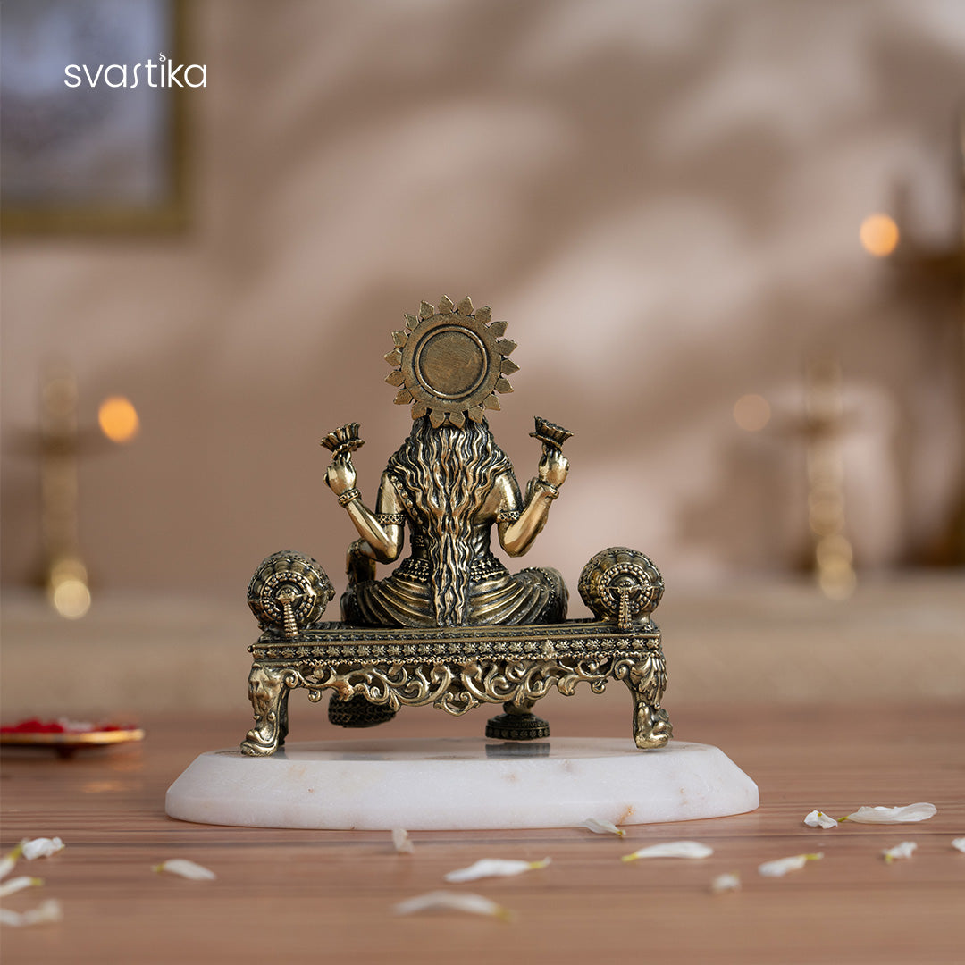 Brass Laxmi Ganesh Saraswati Murti Set (4 Inch)