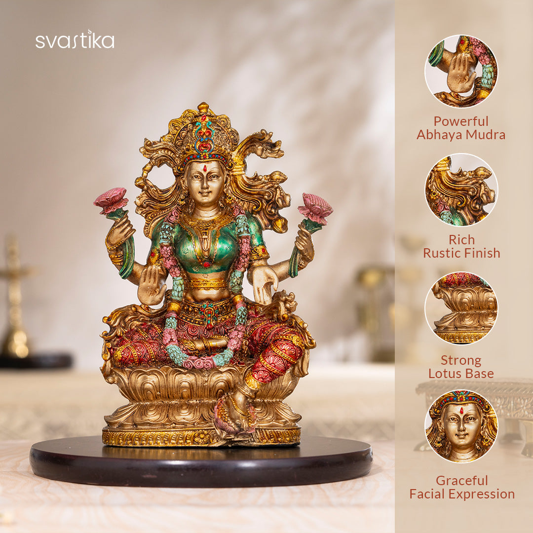 Goddess Lakshmi Maa Antique Murti - 10 Inch