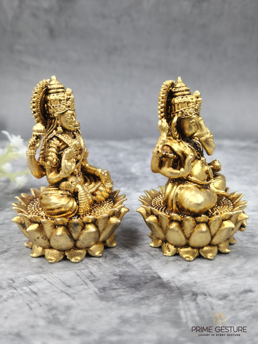 Brass Lakshmi Ganesh Idol – Balance of Prosperity & Right Action