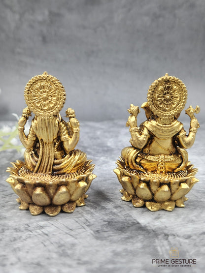 Brass Lakshmi Ganesh Idol – Balance of Prosperity & Right Action