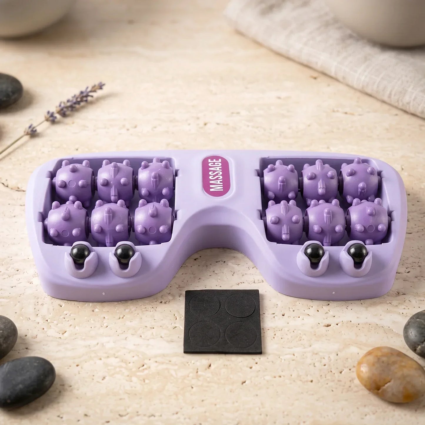 Manual Plastic Roller Foot Massager With Acupressure Nodes For Both Feet