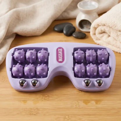 Manual Plastic Roller Foot Massager With Acupressure Nodes For Both Feet