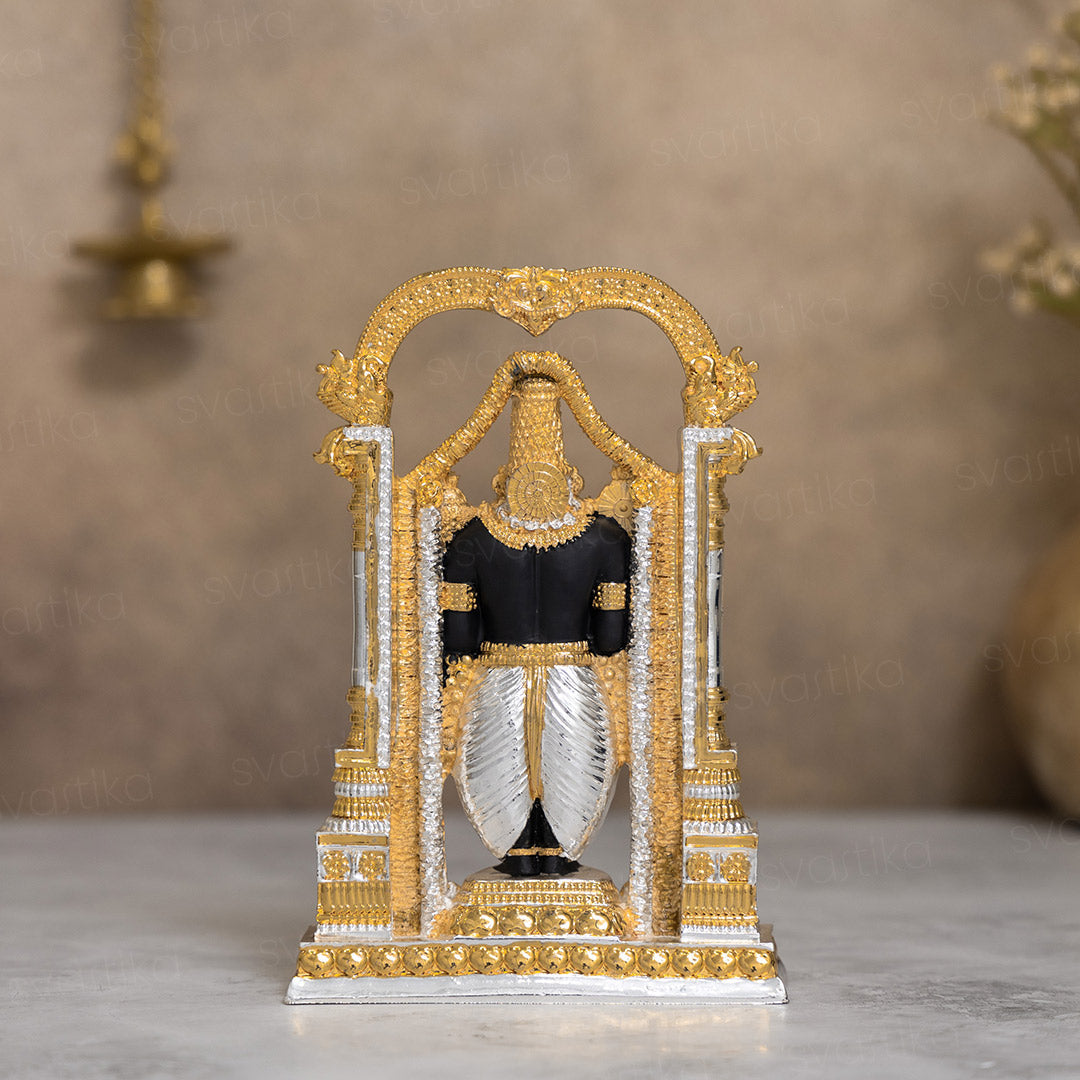 Lord Balaji (Srinivasa Mangapuram) Idol - Gold & Silver Plated (8 Inch)