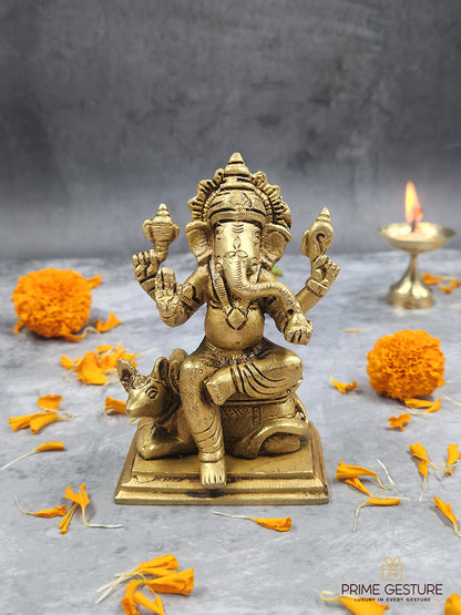 Sarva Siddhi Brass Lord Ganesha Idol