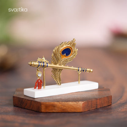 Lord Krishna's Flute & Feather Car Dashboard Idol (2.25 Inch)