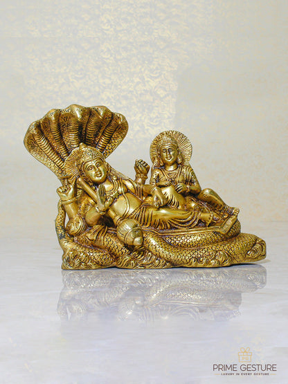 Brass Vishnu Lakshmi Idol – Protection, Prosperity & Divine Balance
