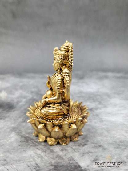 Brass Laxmi Ji Idol – Grace, Comfort & Prosperity for Your Space