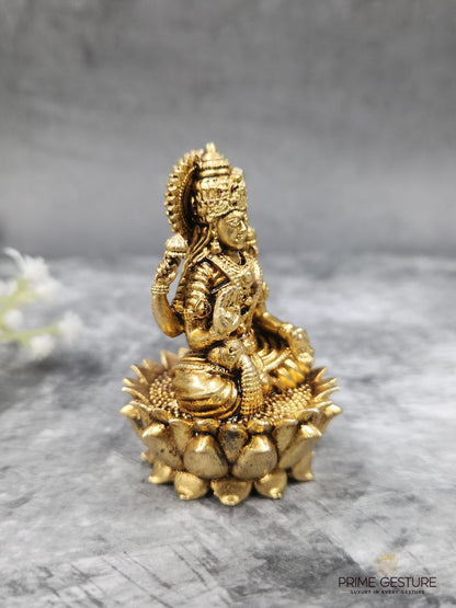Brass Laxmi Ji Idol – Grace, Comfort & Prosperity for Your Space