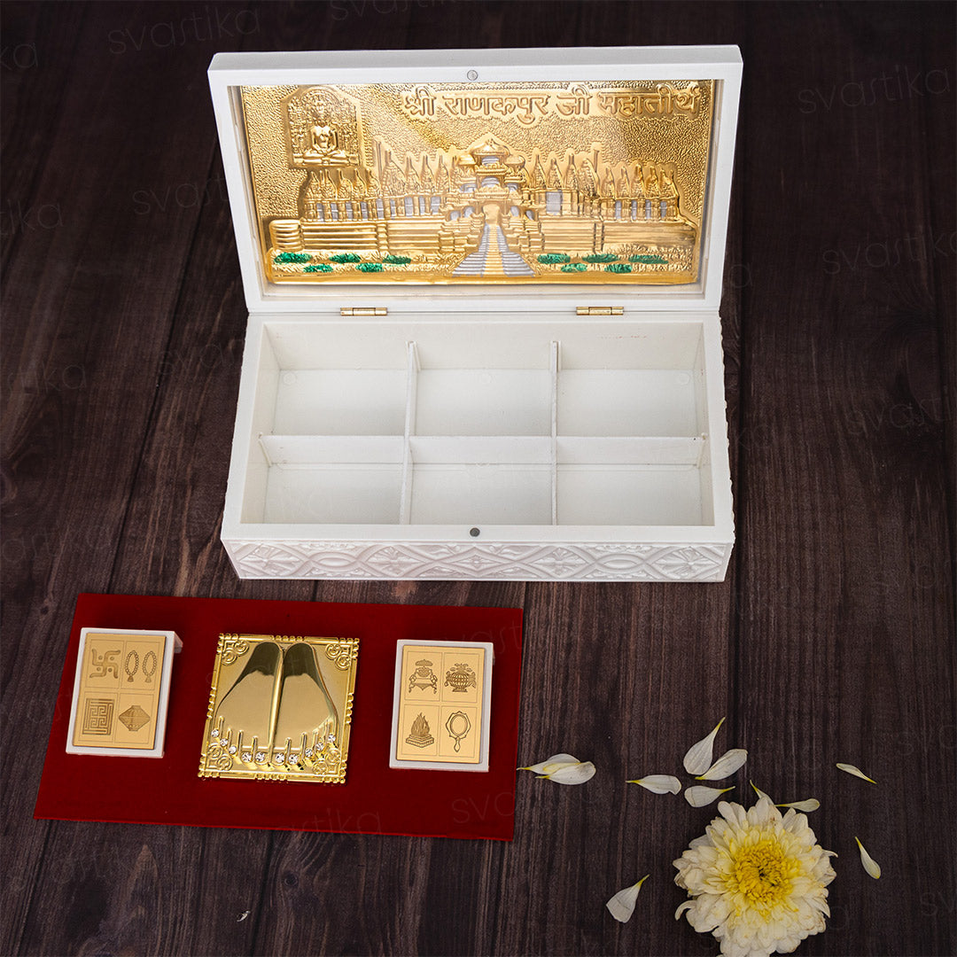Svastika Mahaveer Jain Pocket Temple - Gold & Silver Plated