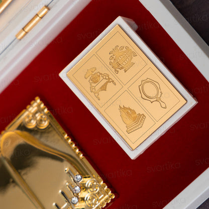 Svastika Mahaveer Jain Pocket Temple - Gold & Silver Plated
