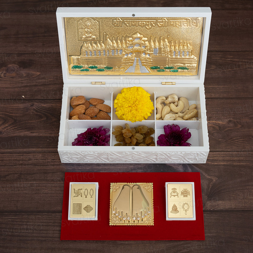 Svastika Mahaveer Jain Pocket Temple - Gold & Silver Plated