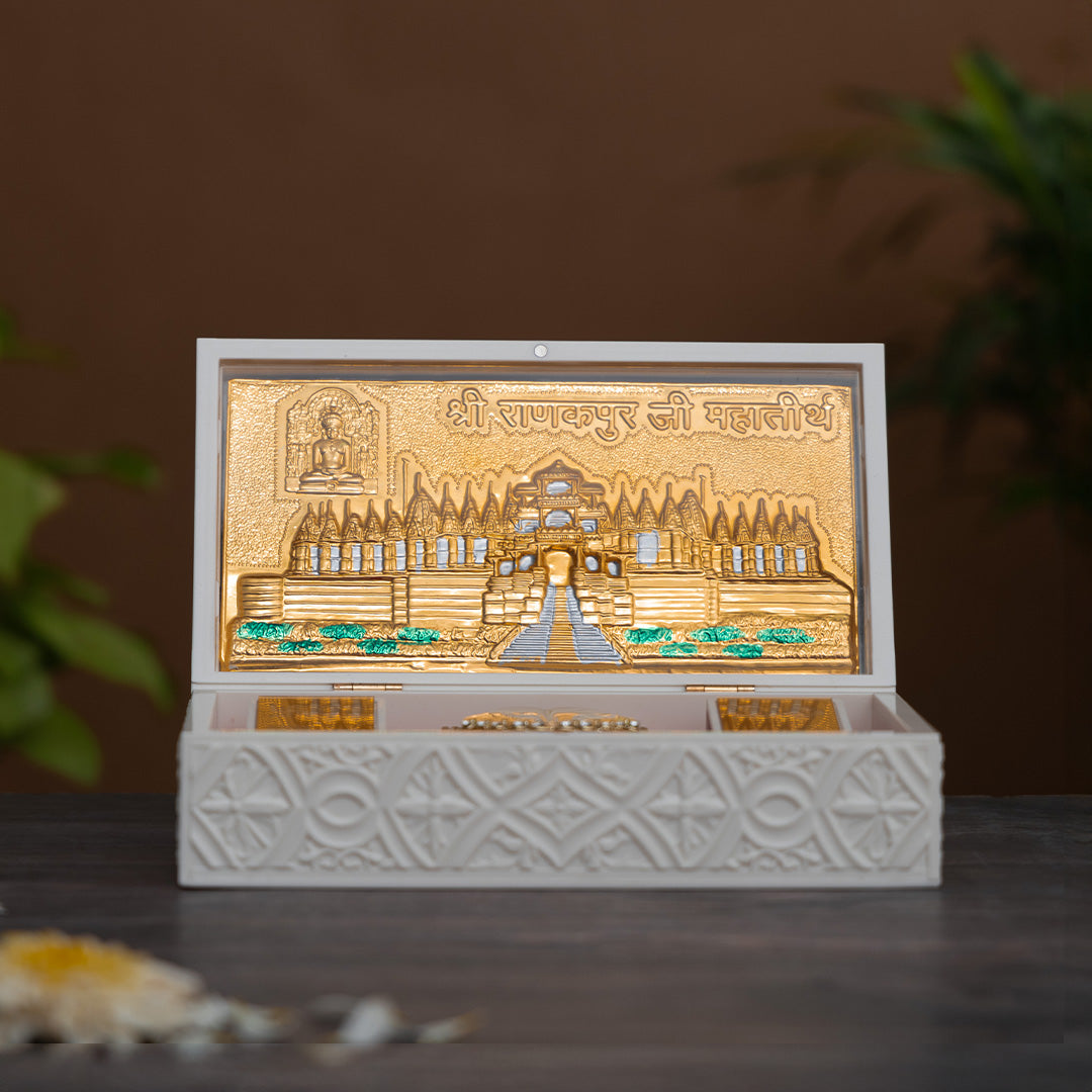 Svastika Mahaveer Jain Pocket Temple - Gold & Silver Plated