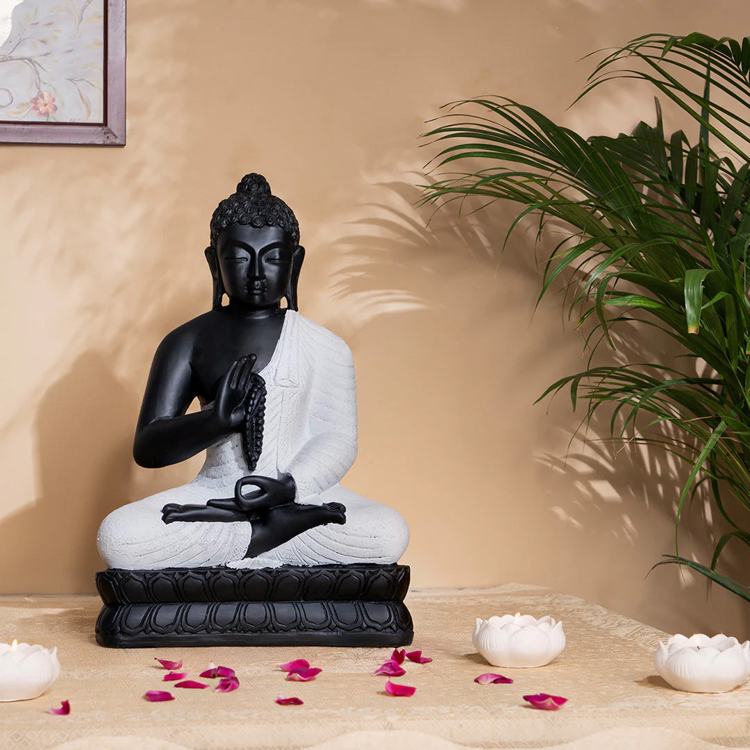 Meditating Black Buddha Statue 17 Inch