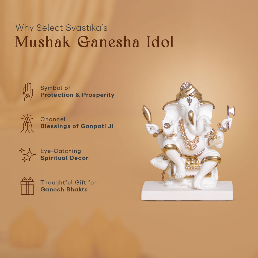 Seated Ganesh Idol on Mushak