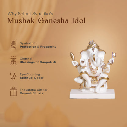 Seated Ganesh Idol on Mushak