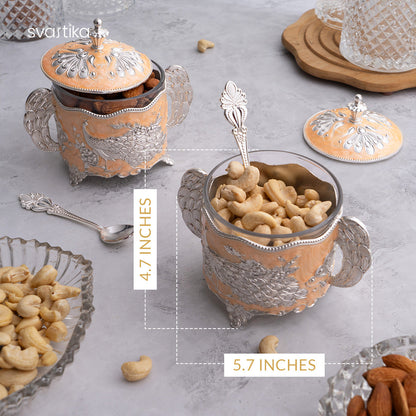 Mukhwas Peacock Box With Spoon for Serving (4.8 Inch)