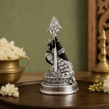 Svastika Vel Mayil Murugan Idol (999 Silver Plated)