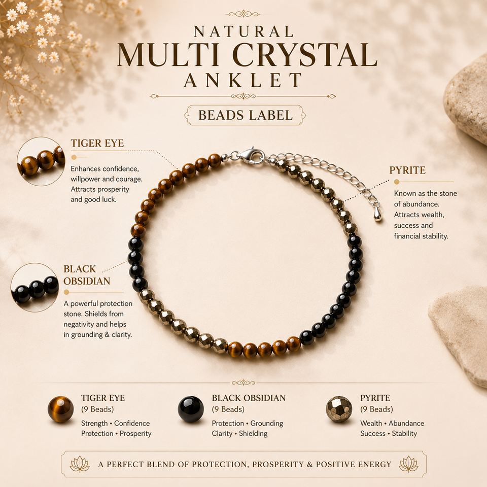 Natural Multi Crystal Anklet
