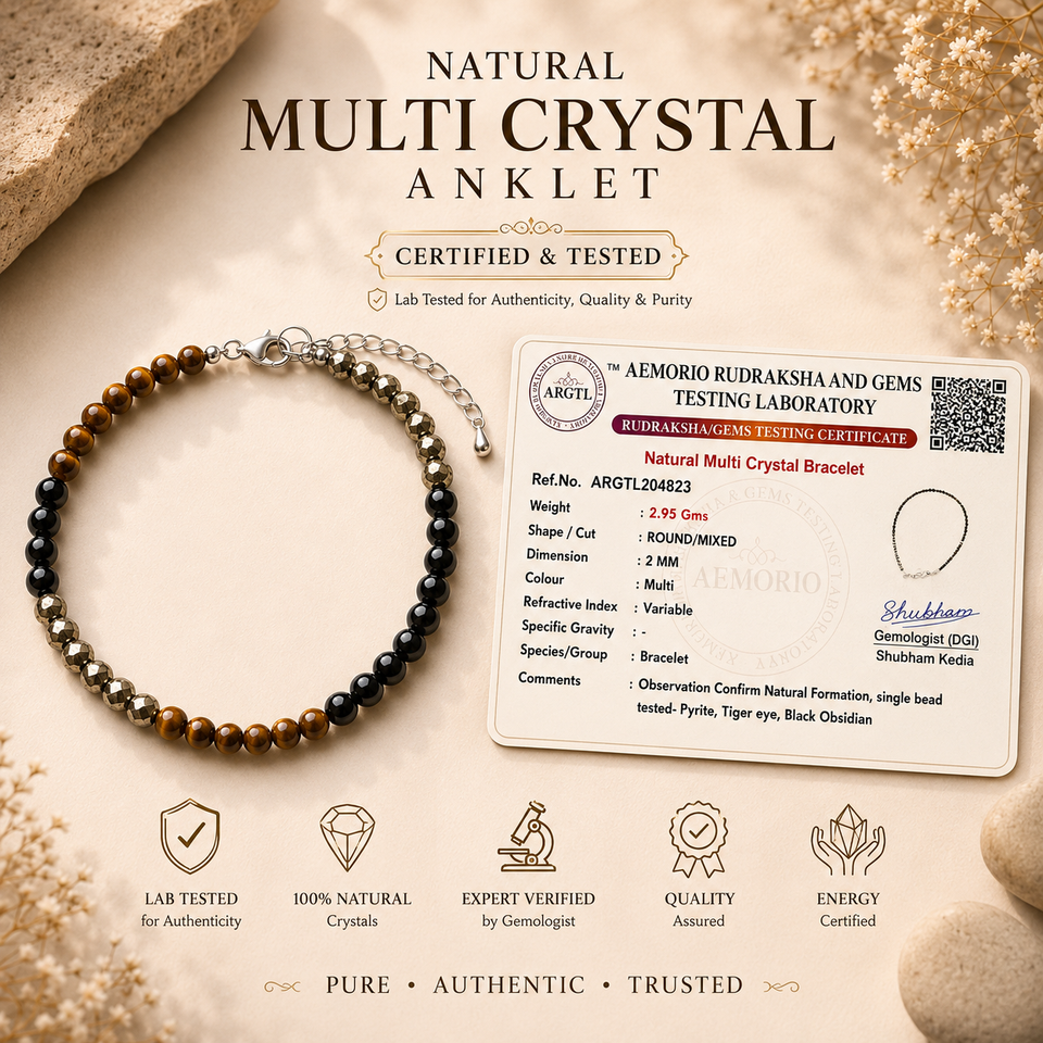 Natural Multi Crystal Anklet