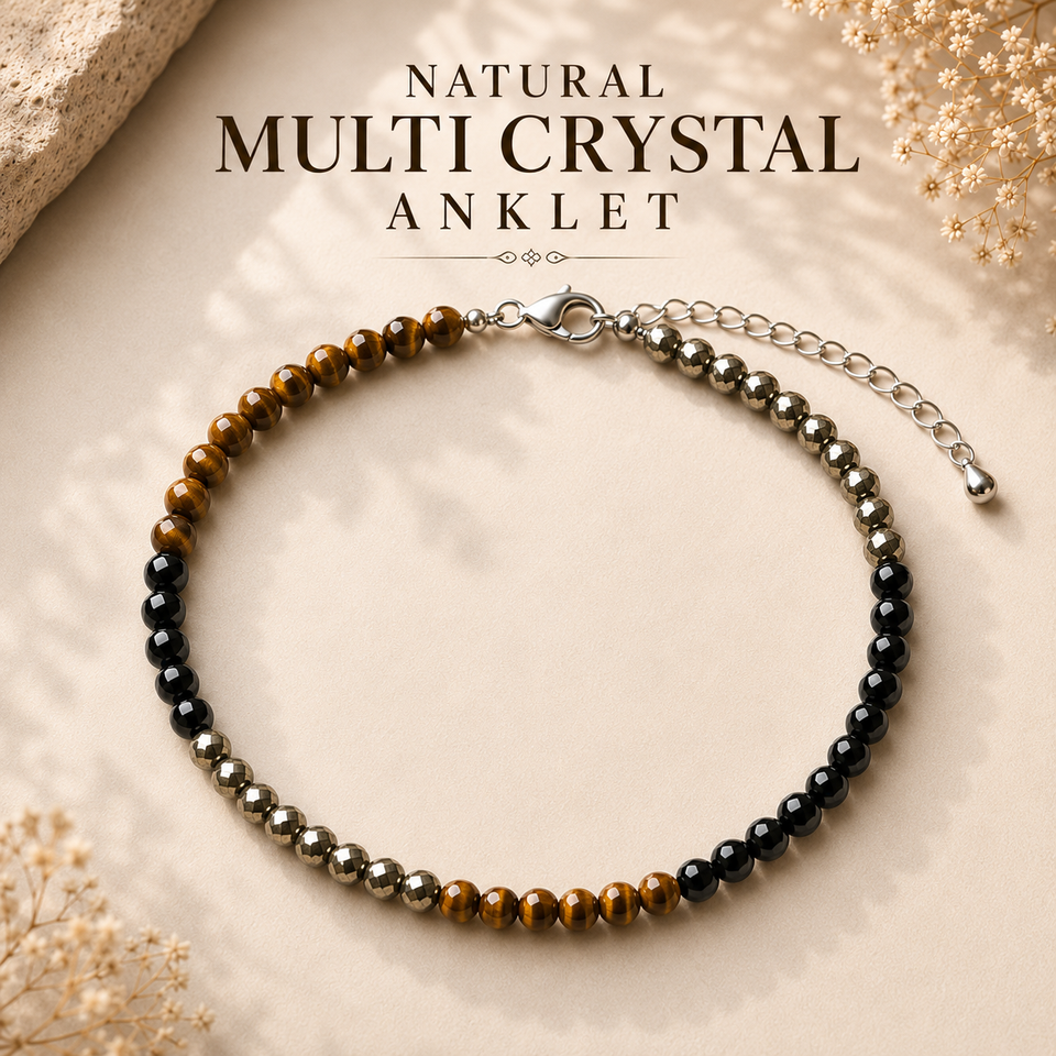 Natural Multi Crystal Anklet