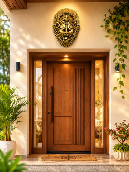 Brass Narasimha Lion Face Wall & Door Hanging