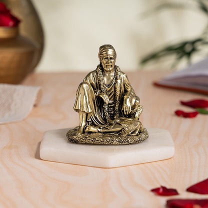 Sitting Brass Sai Baba Murti (3 Inch)