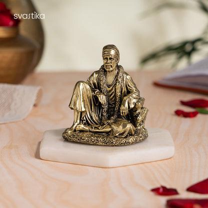 Sitting Brass Sai Baba Murti (3 Inch)