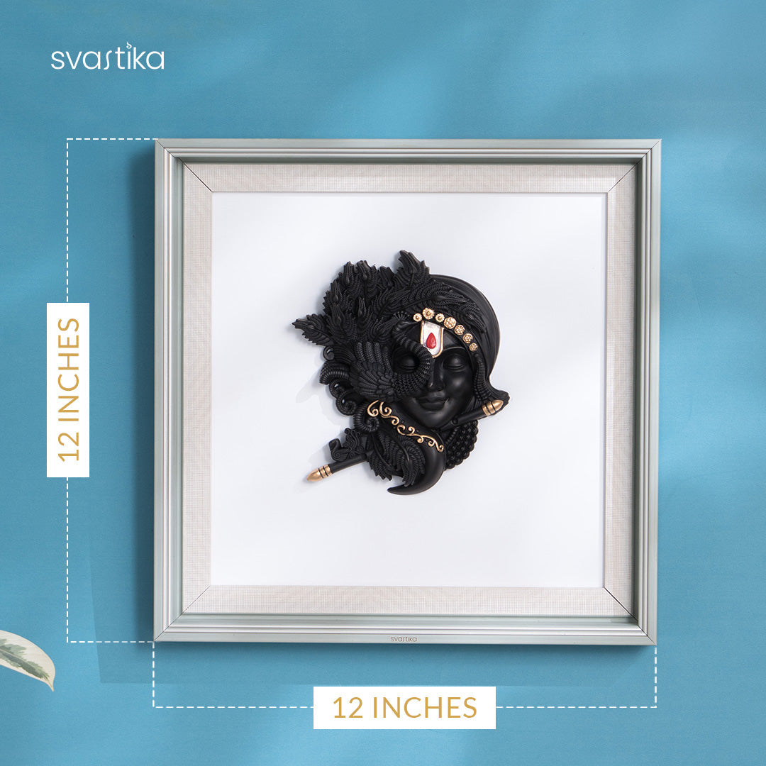 Krishna in Stillness - Murti Frame Wall Decor (12 inch)
