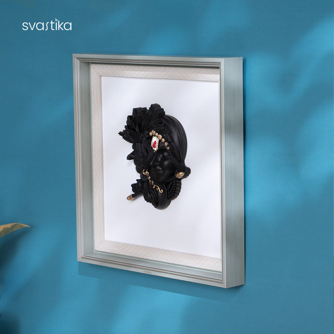 Krishna in Stillness - Murti Frame Wall Decor (12 inch)