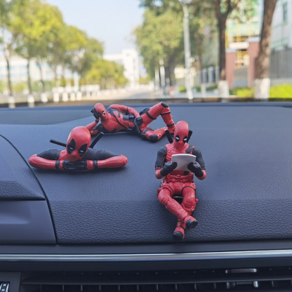 Deadpool Car Decor Set Car Dashboard Accessories for Marvel Fans (3Pc)