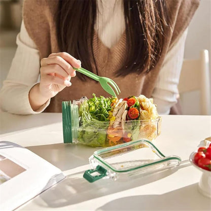 Portable Salad Jar with Sauce Cup