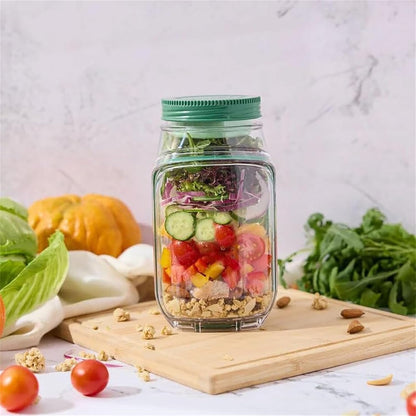 Portable Salad Jar with Sauce Cup