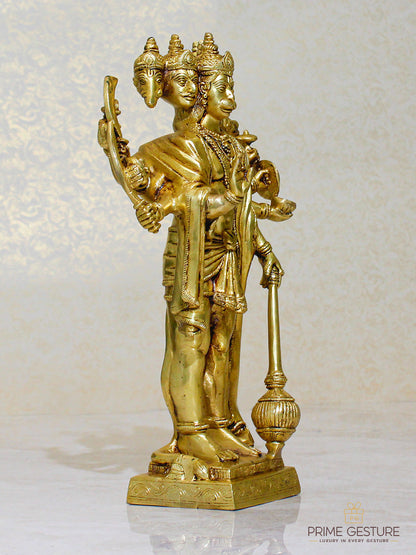 Standing Brass Panchamukhi Hanuman Statue