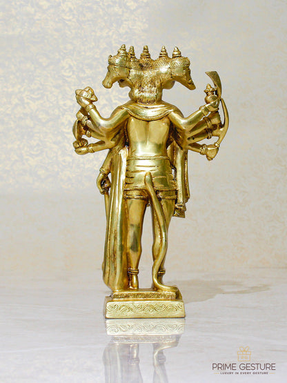 Standing Brass Panchamukhi Hanuman Statue