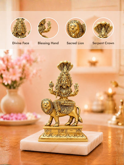 Brass Pratyangira Devi Idol for Protection & Negativity Removal
