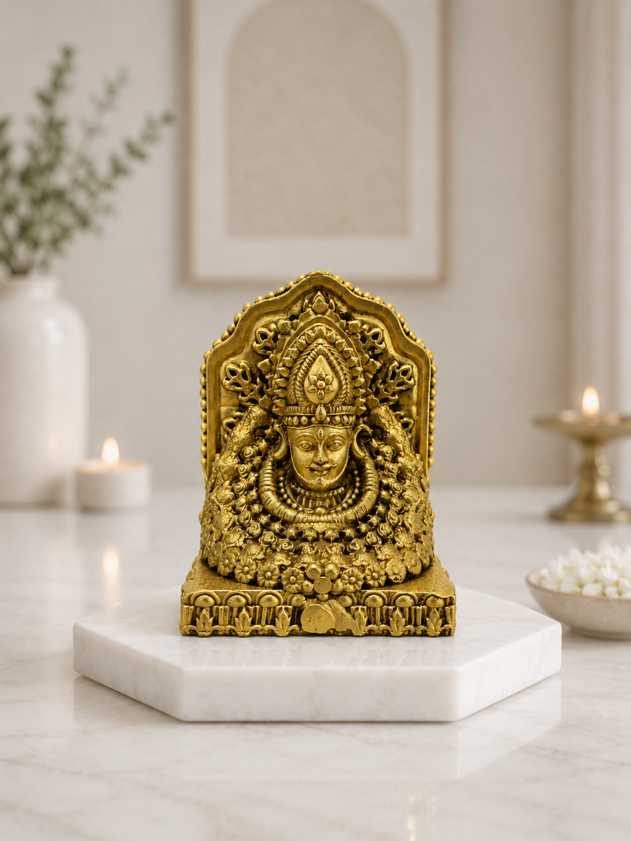Pure Brass Khatu Shyam Ji Idol for Home Temple, Office & Spiritual Decor