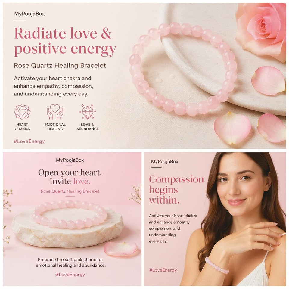 Rose Quartz Crystal Healing Bracelet | Love Stone