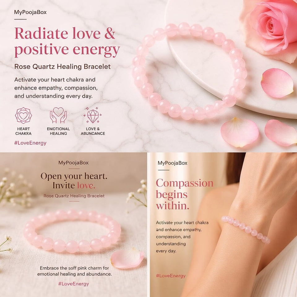 Rose Quartz Crystal Healing Bracelet | Love Stone